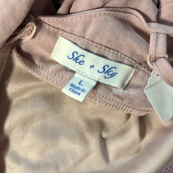 She + Sky Ruffle Mock Wrap Dress Size Large - Picture 12 of 12